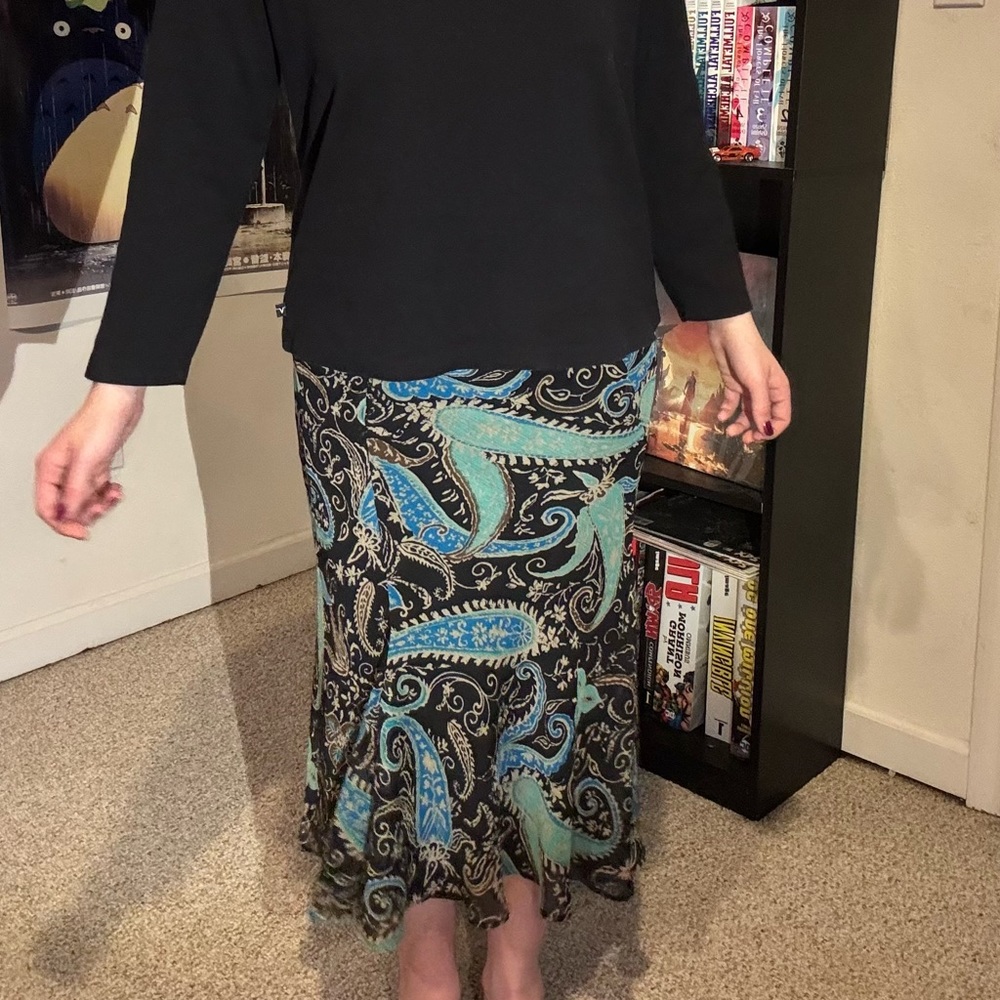Y2K Boho Patterned Skirt
